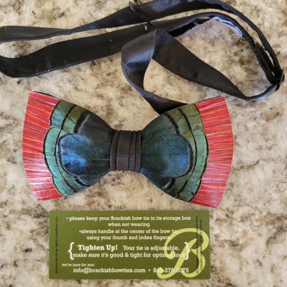 Brackish Hemingway Feather Bow Tie